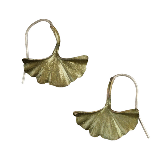 Ginkgo Single Leaf Wire Earrings