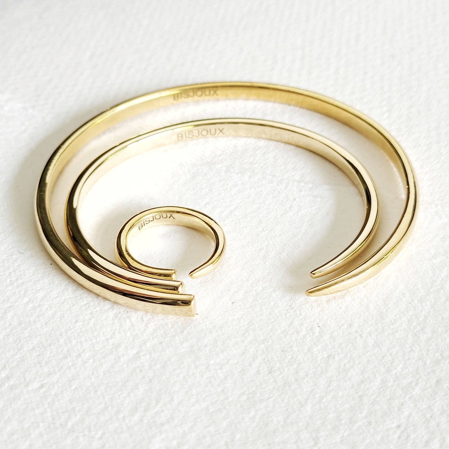 Brass simple collection cuff ring