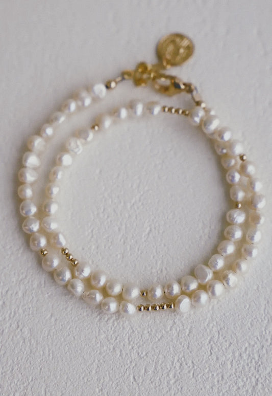 Double pearl anklet