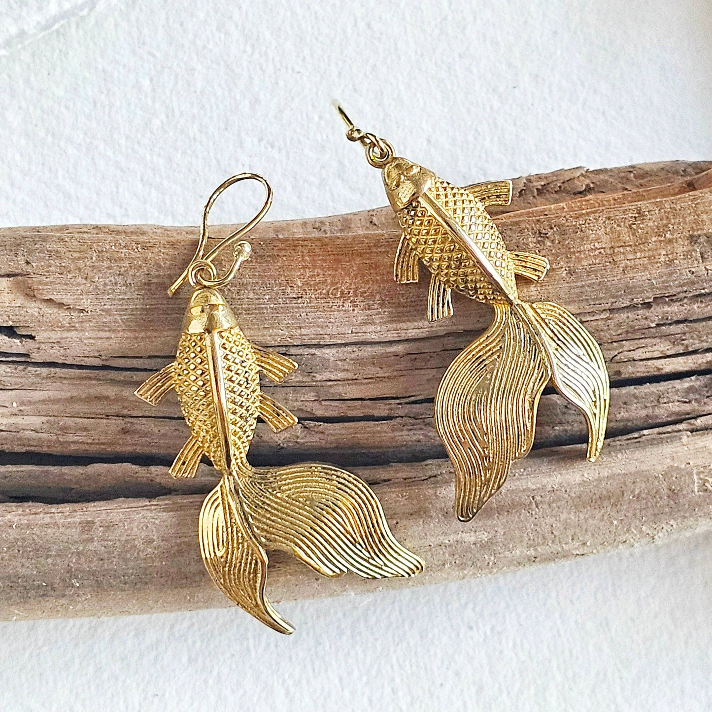 Brass Koi fish earrings