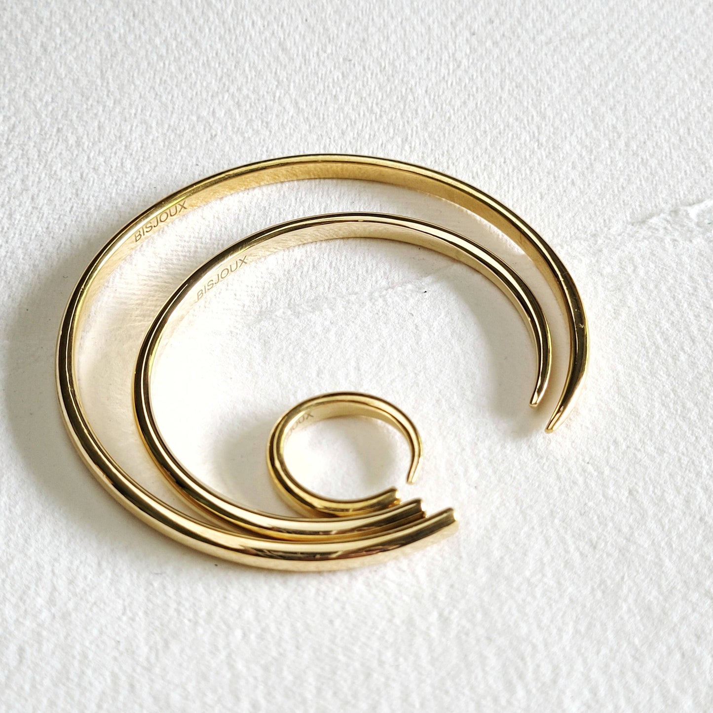 Brass simple collection cuff ring