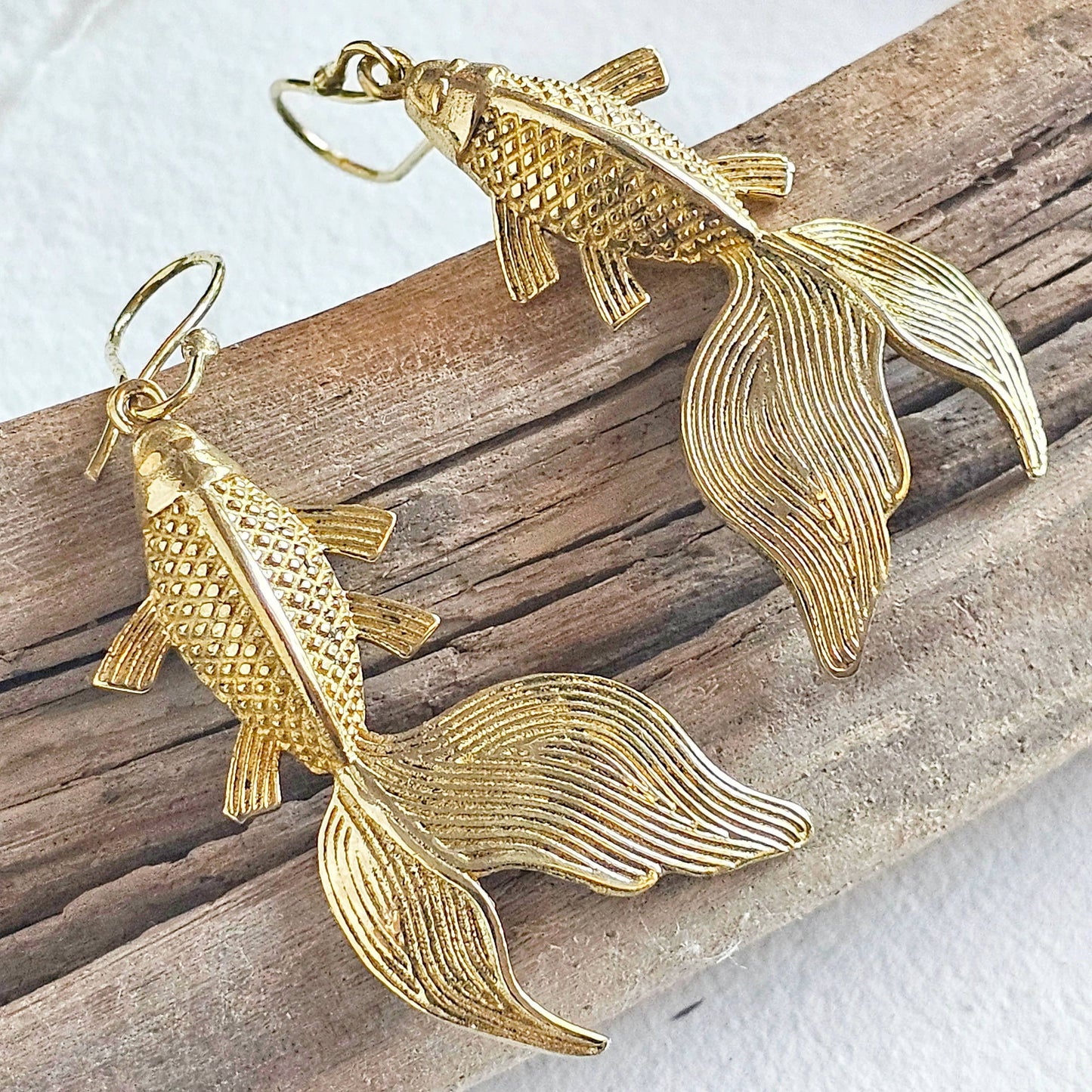 Brass Koi fish earrings